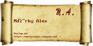 Márky Alex névjegykártya