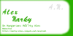 alex marky business card